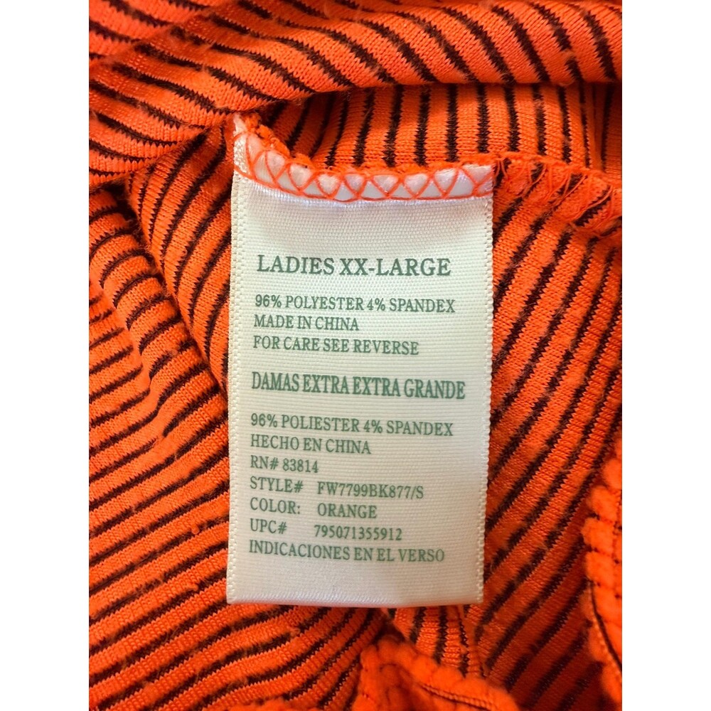 Tangerine XXL Orange Waffle Knit Quarter Zip Women's Pullover Athleisure Top - Picture 6 of 6